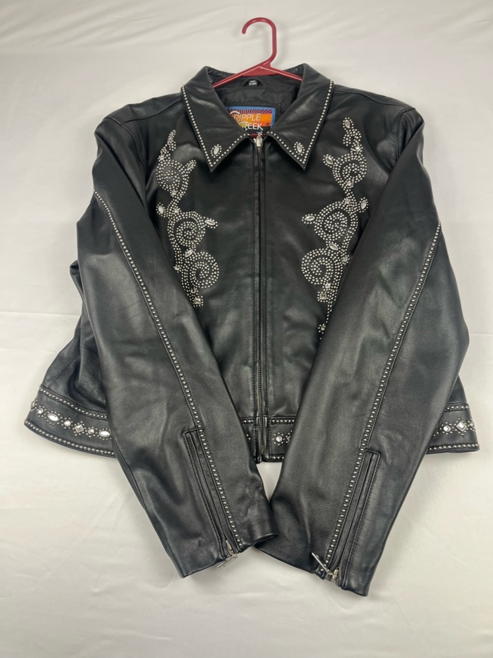Cripple Creek Genuine Leather Jacket Women’s Studded Western Biker Black XXL - Picture 4 of 7